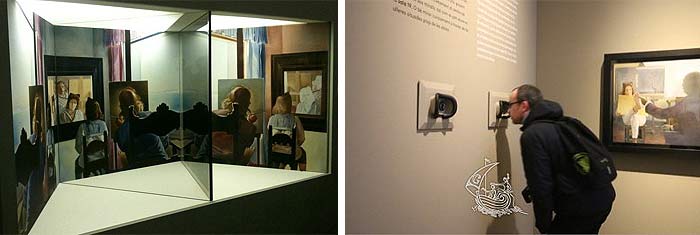 Exhibition of stereo paintings  by Salvador Dali at the Theatre-Museum  - click enlarge
