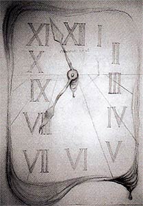 Dali's Melting Clock sketch submitted by Selwyn Lissack- click to enlarge in separate window