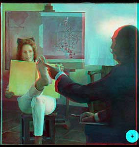 Gala's Foot by Dali - stereo 3D color anaglyph assembled by Al Razutis - click enlarge