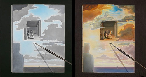 Stereo painting side by side, photo of 'Las Meninas' by Salvador Dali by Marc Lacroix  - click to enlarge