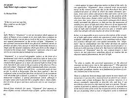 click to enlarge essay pg 1 by Michael Fehr in exhibition catalog for 'In light' by Sally Weber