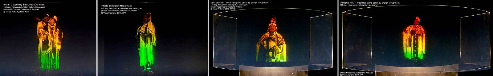 Panel of multiplex holograms by Sharon McCormack of native american indians featured on her archives web site