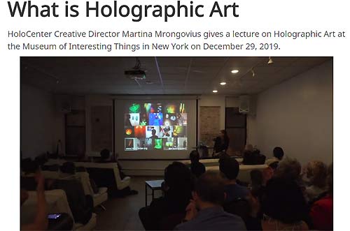 click to enlarge - Martina Mrongovius lecture on 'what is holographic art' 2019