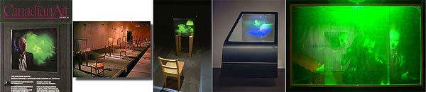 Michael Snow's hologram exhibition The Spectral Image detail photos and art magazine cover - click enlarge