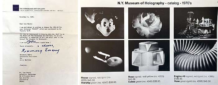 Vancouver Art Gallery correspondence - Mouse hologram by Lon Moore from N.Y. Museum of Holography catalog - panel - click to enlarge in separate window