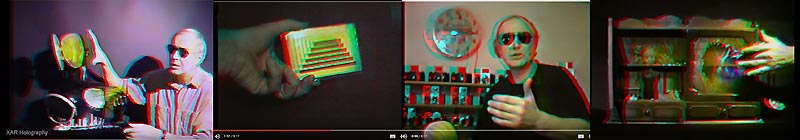 AL RAZUTIS  shows his holographic works in 3D excerpt on YouTube