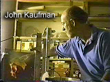 You Tube clip of John Kaufman in  laser lab  with art and exhibition - West Coast Artists in Light by Al Razutis