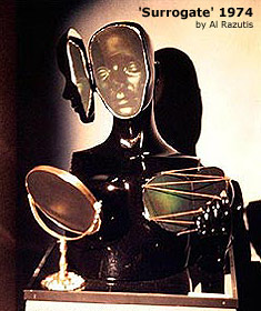 SURROGATE - 3 plate reflection  hologram sculpture mixed media  - 1974