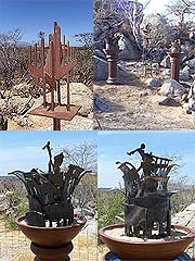 click for enlargement of sculptures by Al Razutis 2007-2008 Baja Mexico