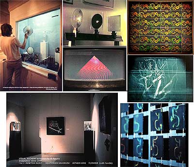 Al Razutis and Visual Alchemy holography exhibition 1977 collage - click for enlargement
