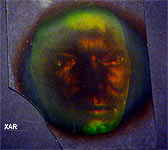 click to enlarge  Autoportrait hologram by Al Razutis  Visual Alchemy 1974