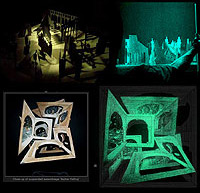 Click for sculptural holograms Dreamtime in the Ruins and Escher Falling by Al Razutis