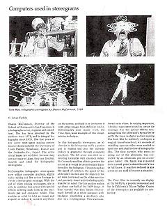 click/enlarge to PDF Holosphere 1984 article on Sharon McCormack Time Man multiplex hologram