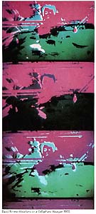 click to enlarge - frames from Variations on a Cellophane Wrapper by David Rimmer - 1970