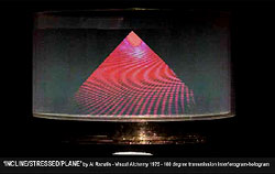 Contour 1975 - by Al Razutis - laser interferometric hologram, 180 degree cylinder installation