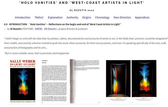 click for html page Holo Vanities -- West Coast Artists in LIght