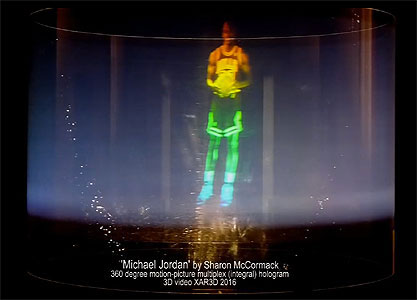 Michael Jordan  Multiplex  Stereogram - Hologram by Sharon McCormack - click for video on its making