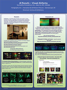 Al Razutis - Visual Alchemy poster on holographics at the studio